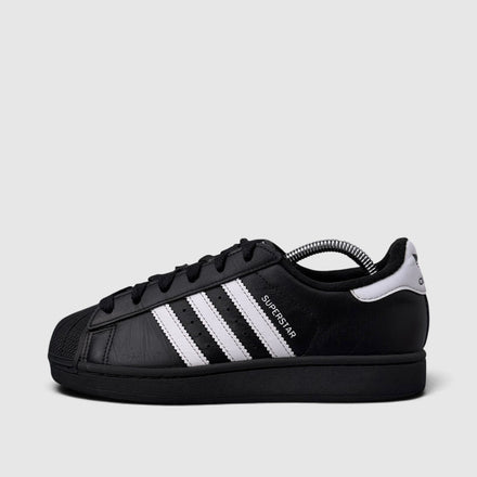 Adidas Superstar II Black White, buty sportowe damskie w bardzo dobrym stanie rozmiar 38, boczny profil, lewa strona