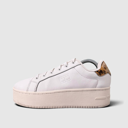 Tommy Hilfiger Flatform Leopard Sneakers, buty sportowe damskie w bardzo dobrym stanie rozmiar 37, boczny profil, lewa strona