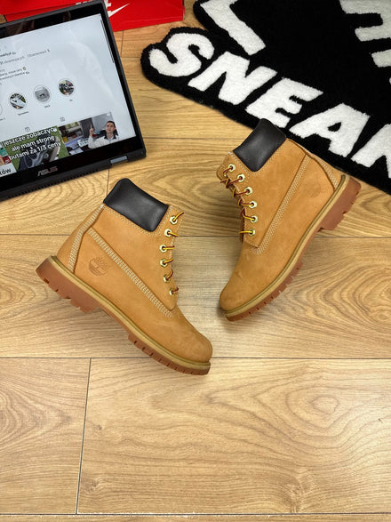 Timberland Premium 6-Inch Boot Wheat Nubuck — buty zimowe damskie w bardzo dobrym stanie rozmiar 37, widok z boku