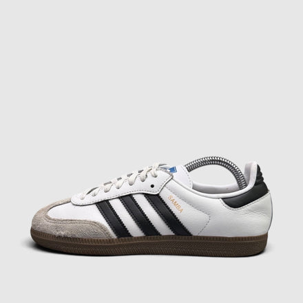 Adidas Samba OG White / Black, buty sportowe damskie w bardzo dobrym stanie rozmiar 37 1/3, boczny profil, lewa strona