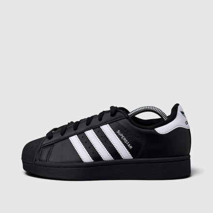 Adidas Superstar II Black White, buty sportowe damskie w bardzo dobrym stanie rozmiar 38, boczny profil, lewa strona
