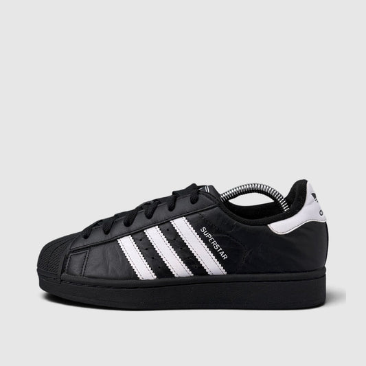Adidas Superstar II Black White, buty sportowe damskie w bardzo dobrym stanie rozmiar 38, boczny profil, lewa strona