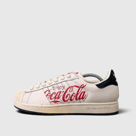 Adidas Superstar II Coca-Cola, buty sportowe męskie w bardzo dobrym stanie rozmiar 44 2/3, boczny profil, lewa strona