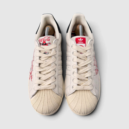 Adidas Superstar II Coca-Cola, buty sportowe męskie w bardzo dobrym stanie rozmiar 44 2/3, widok z góry