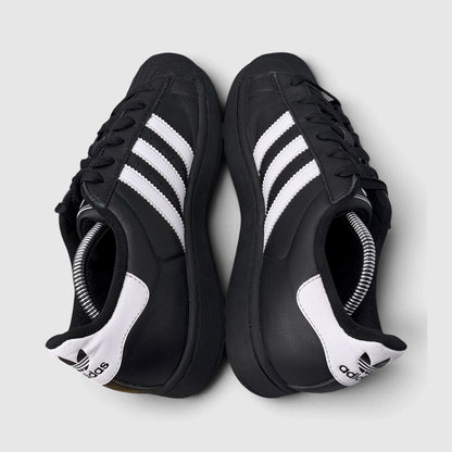 Adidas Superstar II Black White, buty sportowe damskie w bardzo dobrym stanie rozmiar 39 1/3, widok z góry