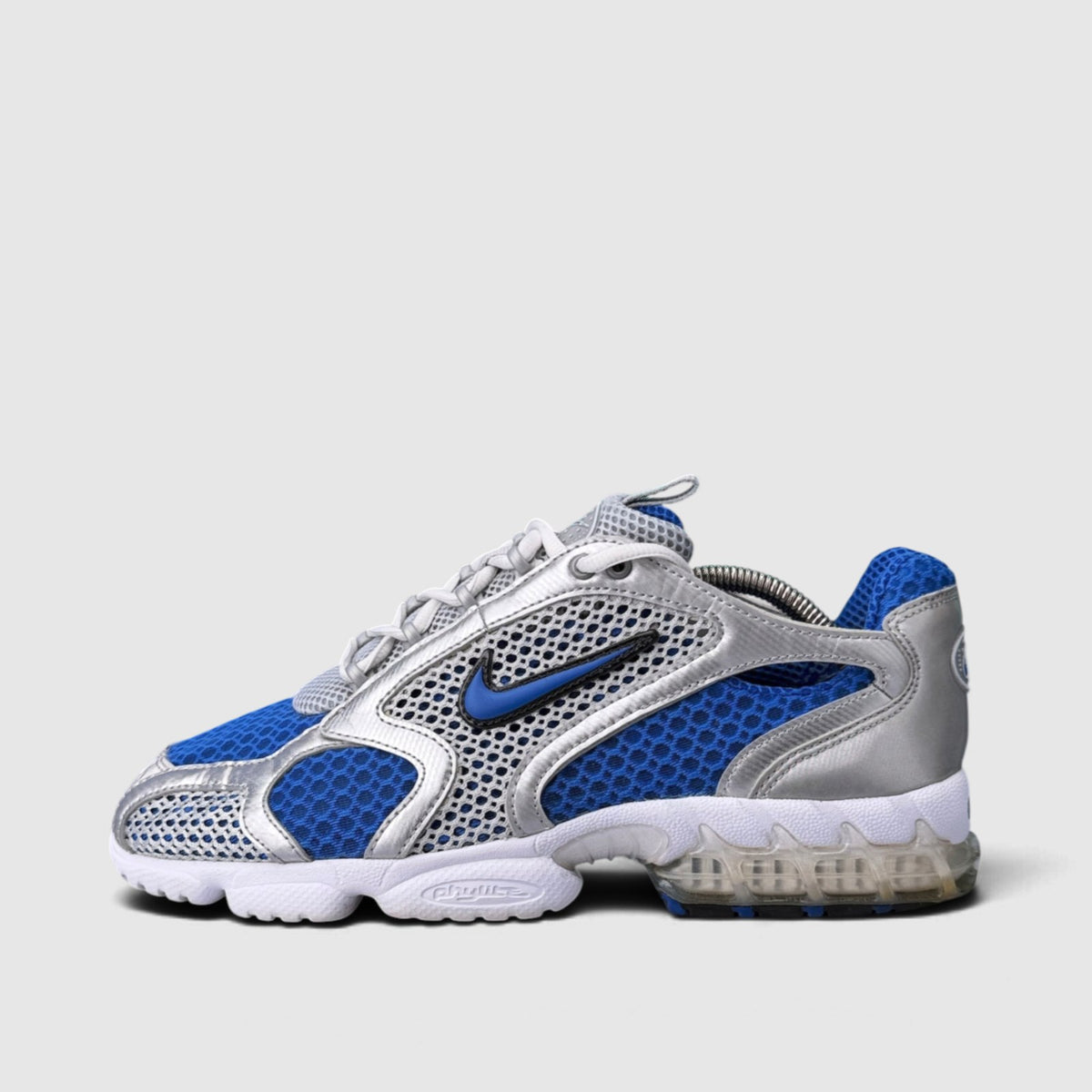 Nike Air Zoom Spiridon Cage 2, buty sportowe męskie w bardzo dobrym stanie rozmiar 42.5, boczny profil, lewa strona