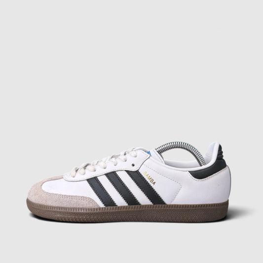 Adidas Samba OG White / Black, buty sportowe damskie w bardzo dobrym stanie rozmiar 38 2/3, boczny profil, lewa strona