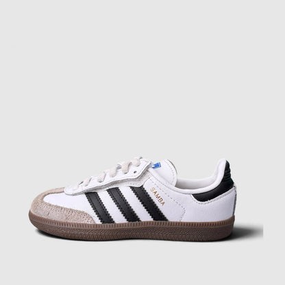 Adidas Samba OG Comfort Closure Elastic Lace Kids, buty sportowe dziecięce w bardzo dobrym stanie rozmiar 28, boczny profil, lewa strona