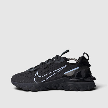 Nike React Vision Black Celestine Blue, buty sportowe męskie w bardzo dobrym stanie rozmiar 42.5, boczny profil, lewa strona