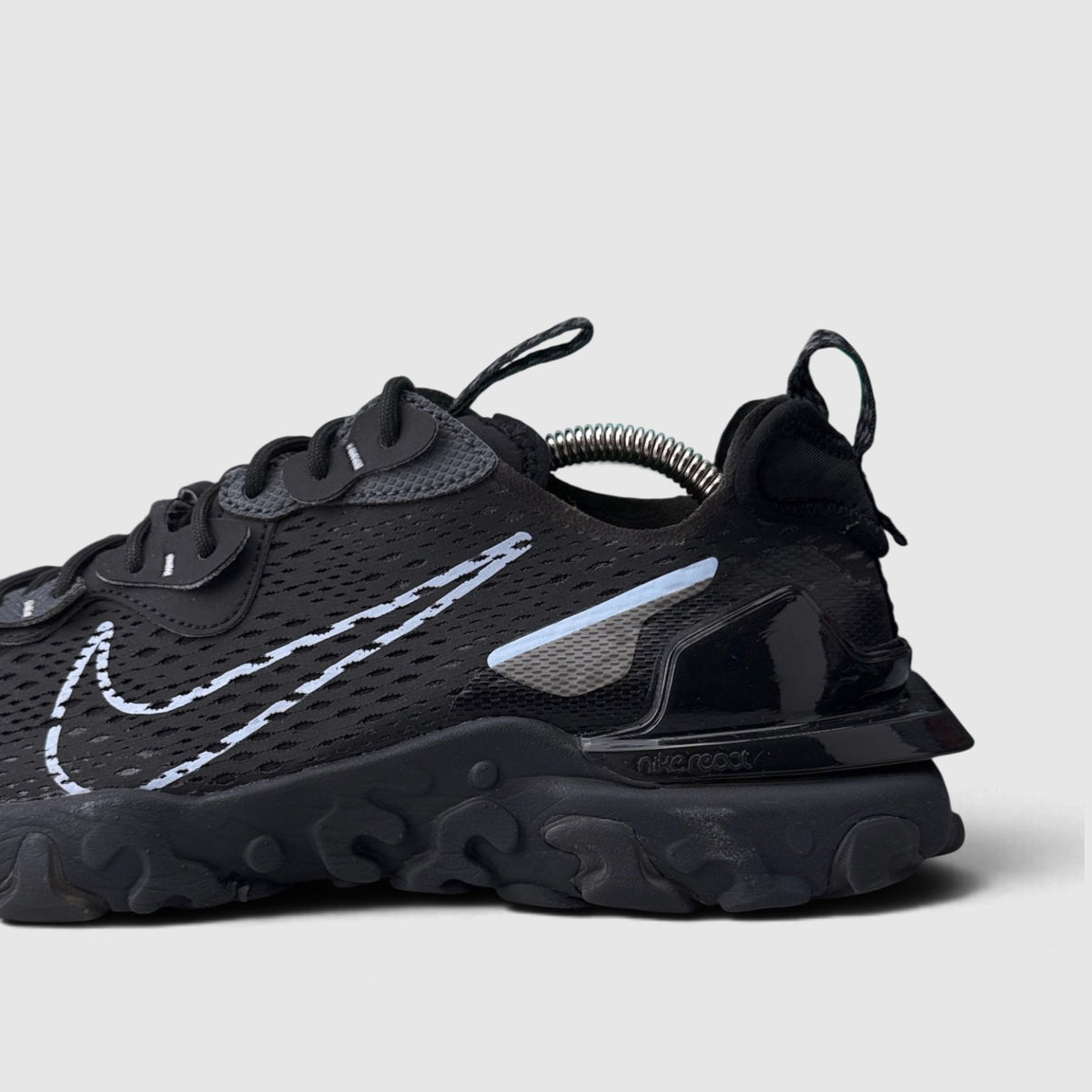 Nike React Vision Black Celestine Blue, buty sportowe męskie w bardzo dobrym stanie rozmiar 42.5, detal
