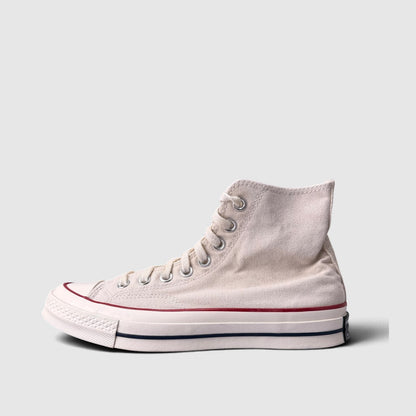 Converse Chuck Taylor All Star High Top Parchment, buty sportowe damskie w bardzo dobrym stanie rozmiar 39.5, boczny profil, lewa strona