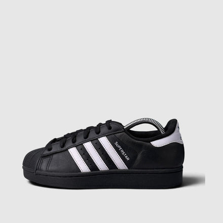 Adidas Superstar II Black White, buty sportowe damskie w bardzo dobrym stanie rozmiar 37 1/3, boczny profil, lewa strona