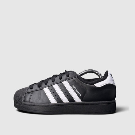 Adidas Superstar II Black White, buty sportowe damskie w bardzo dobrym stanie rozmiar 37 1/3, boczny profil, lewa strona