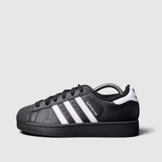 Adidas Superstar II Black White, buty sportowe damskie w bardzo dobrym stanie rozmiar 37 1/3, boczny profil, lewa strona