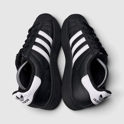 Adidas Superstar II Black White, buty sportowe damskie w bardzo dobrym stanie rozmiar 37 1/3, widok z góry