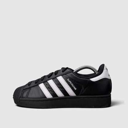 Adidas Superstar II Black White, buty sportowe damskie w bardzo dobrym stanie rozmiar 37 1/3, boczny profil, lewa strona