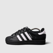 Adidas Superstar II Black White, buty sportowe damskie w bardzo dobrym stanie rozmiar 39 1/3, boczny profil, lewa strona