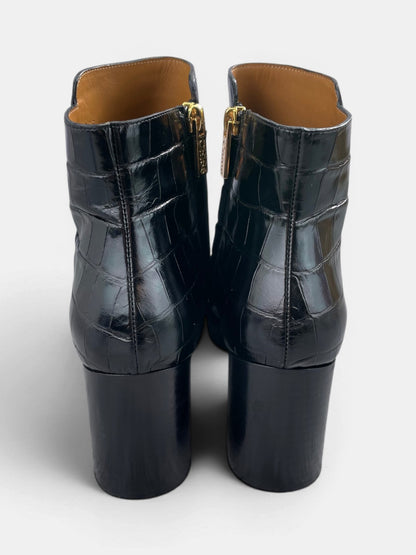 Chloé Crocodile Effect 80mm — buty zimowe damskie w bardzo dobrym stanie rozmiar 37, zewnętrzny panel lewego buta