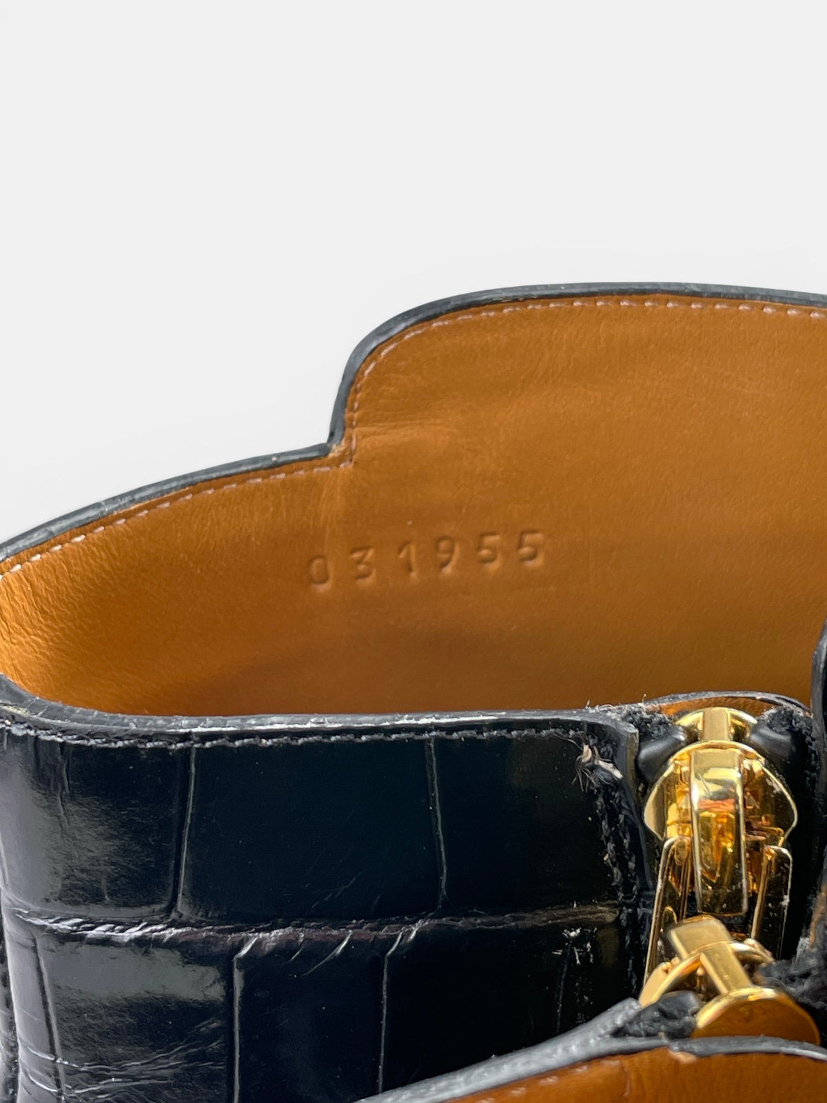 Chloé Crocodile Effect 80mm — buty zimowe damskie w bardzo dobrym stanie rozmiar 37, wewnętrzny panel lewego buta