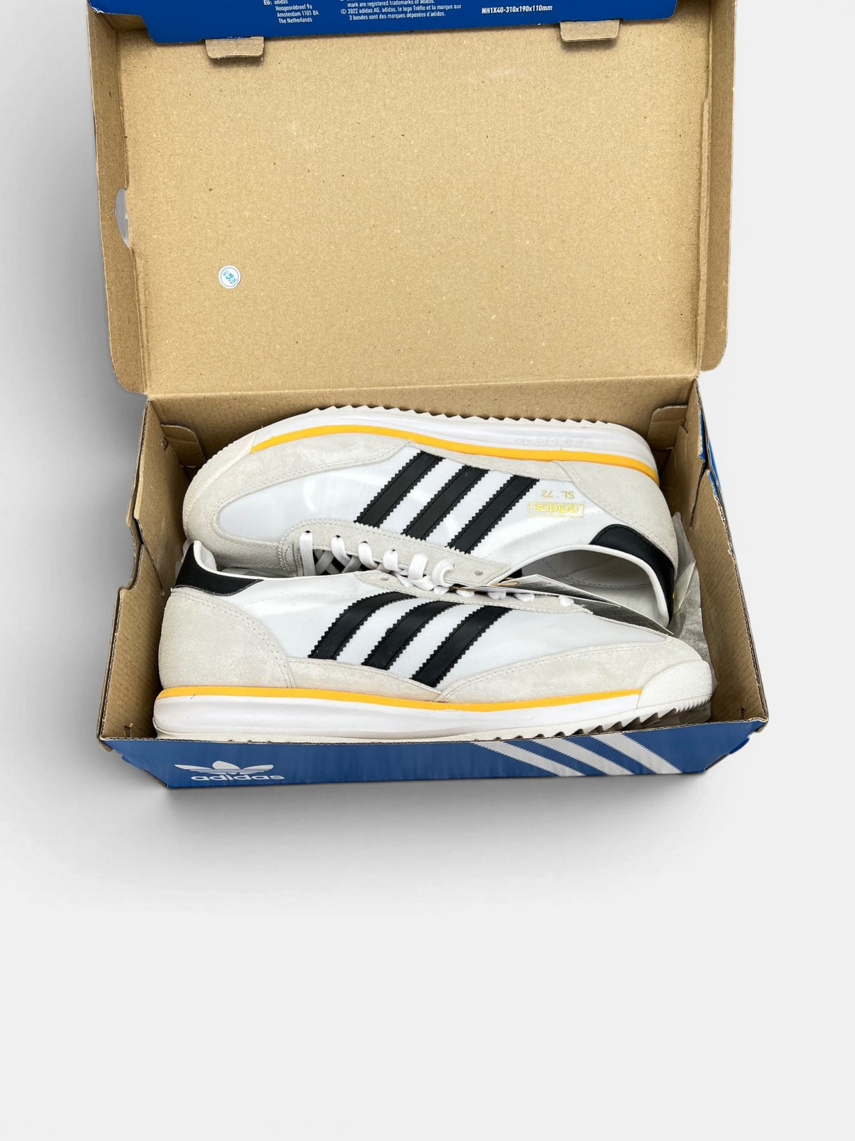 Adidas SL 72 RS Spark Yellow — buty sportowe męskie nowe rozmiar 43 1/3, widok z boku na tle studyjnym