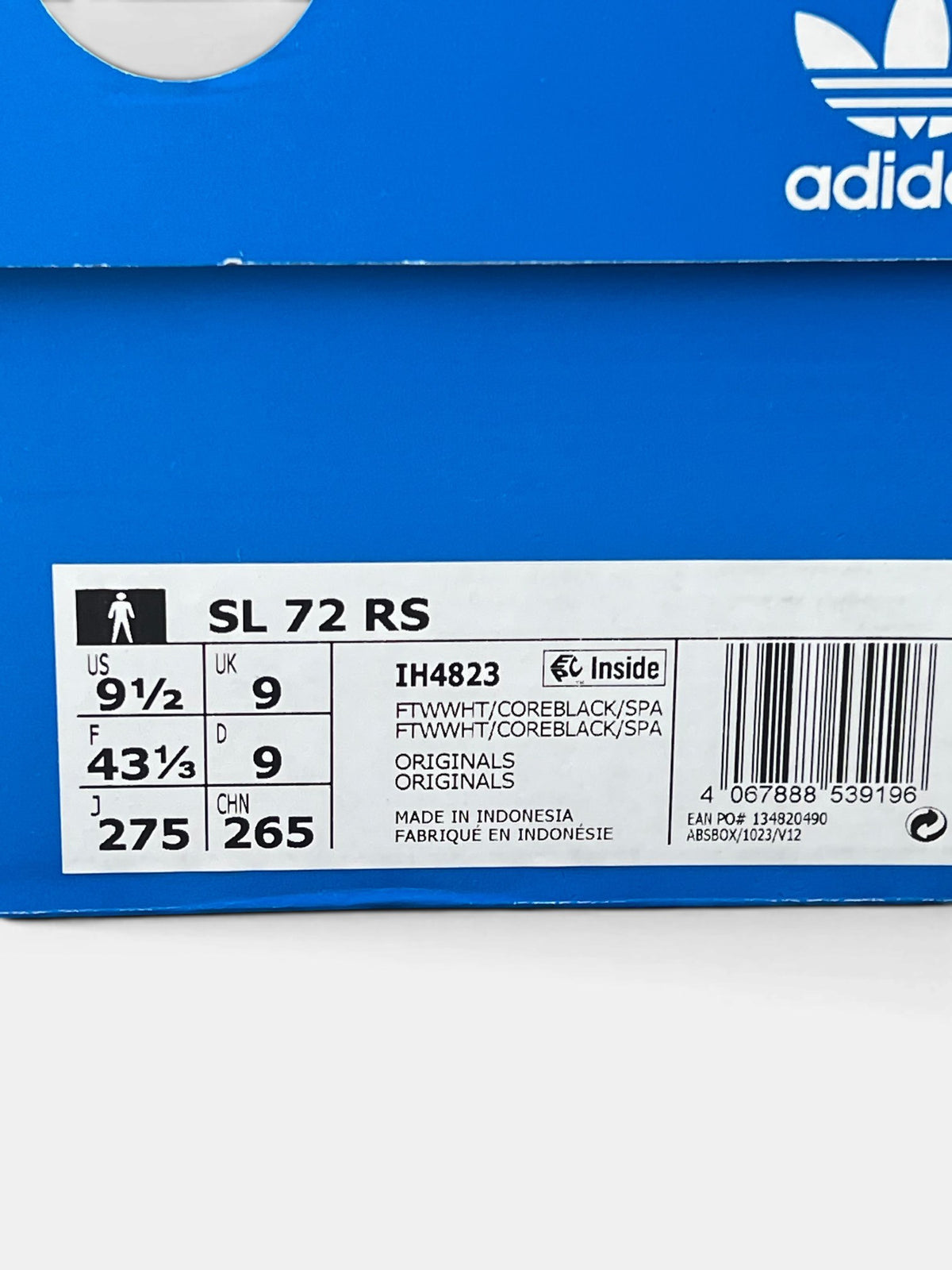 Adidas SL 72 RS Spark Yellow — buty sportowe męskie nowe rozmiar 43 1/3, para butów, widok z boku na tle studyjnym