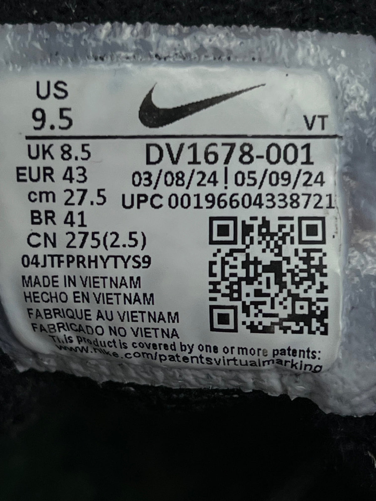 Nike Air VaporMax 2023 Flyknit Oreo — buty sportowe męskie w bardzo dobrym stanie rozmiar 43, opcjonalne zdjęcie 1