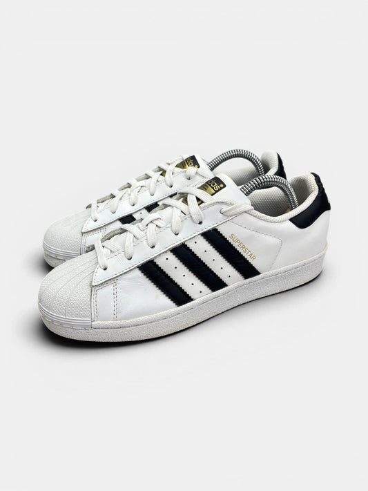 Adidas Superstar II White Gold Tongue — buty sportowe damskie w bardzo dobrym stanie rozmiar 37 1/3, widok z boku