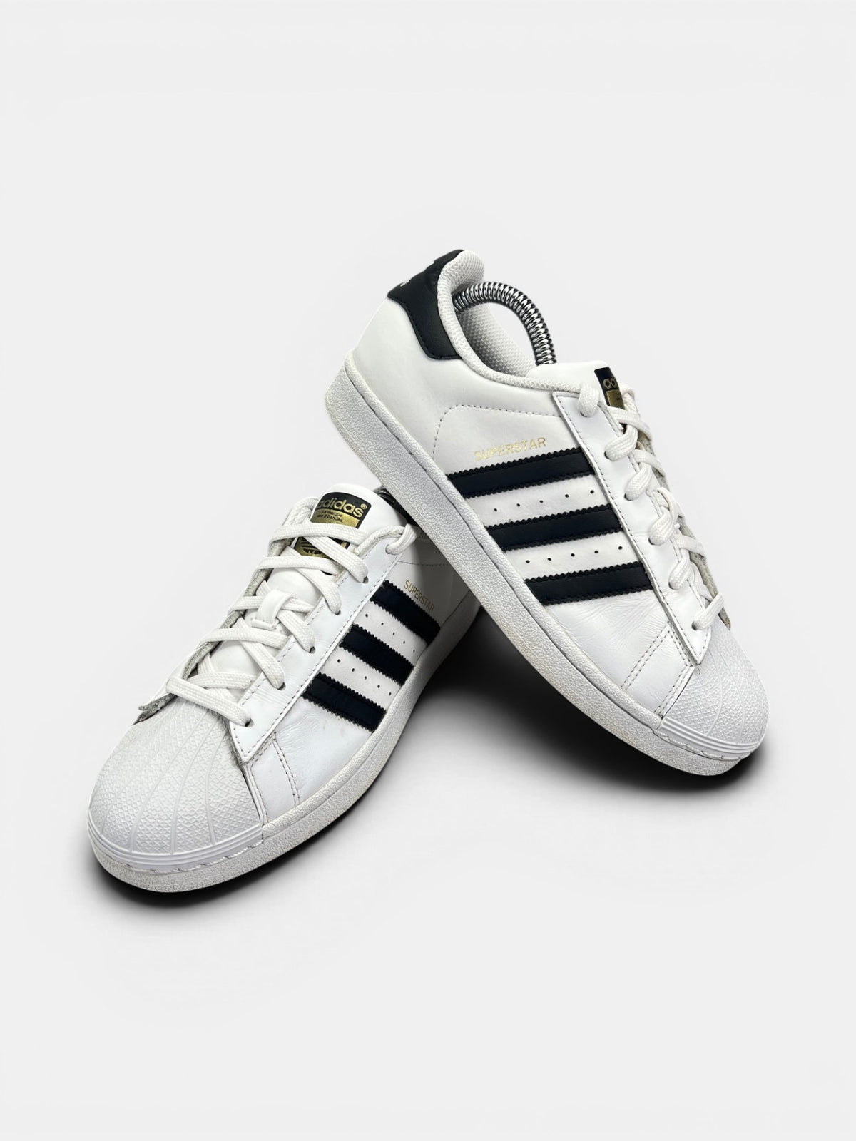 Adidas Superstar II White Gold Tongue — buty sportowe damskie w bardzo dobrym stanie rozmiar 37 1/3, boczny profil