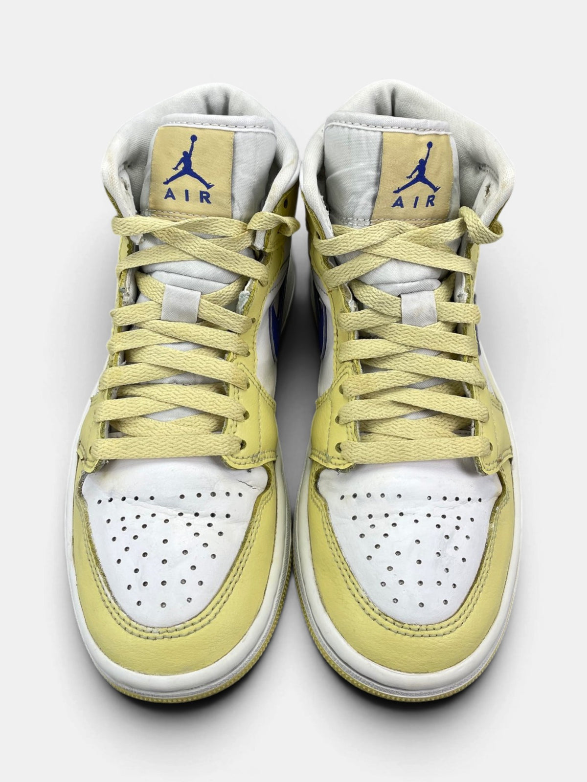 Nike Air Jordan 1 Mid Lemon Wash — buty sportowe damskie w bardzo dobrym stanie rozmiar 36.5, widok z góry
