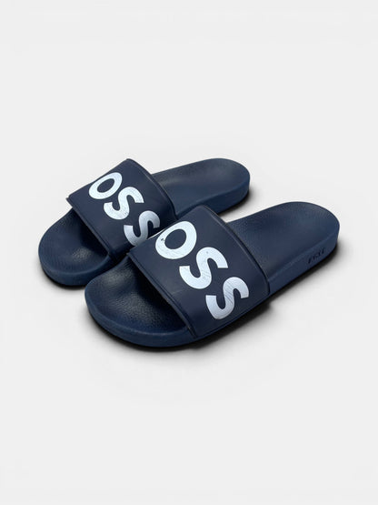 Hugo Boss Boss Slippers — klapki męskie w bardzo dobrym stanie rozmiar 42, widok z boku