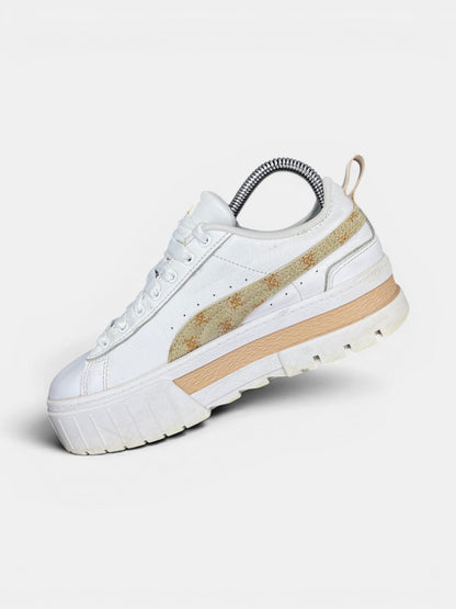 Puma Mayze T7 White Brown — buty sportowe damskie w bardzo dobrym stanie rozmiar 38, wewnętrzny panel prawego buta