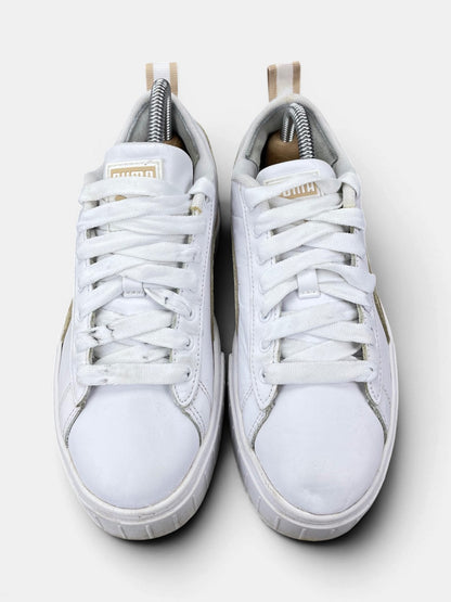 Puma Mayze T7 White Brown — buty sportowe damskie w bardzo dobrym stanie rozmiar 38, widok z góry