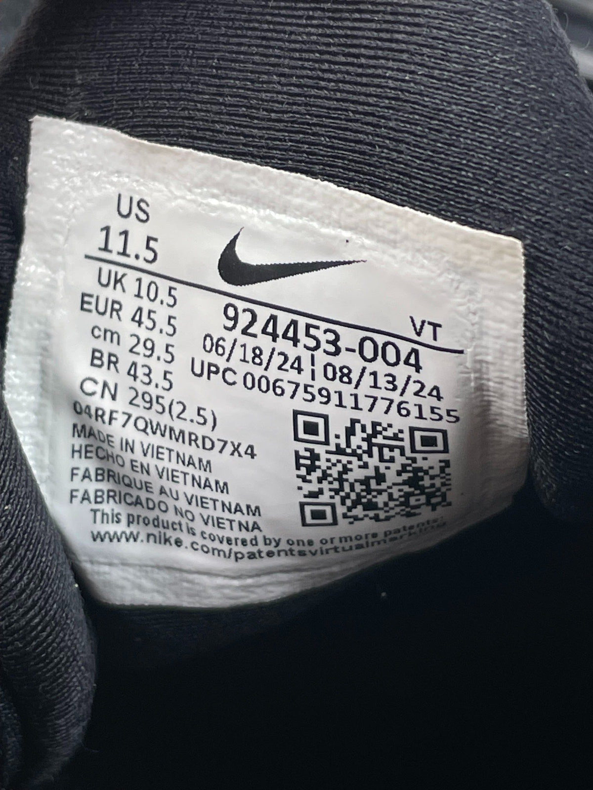 Nike Air VaporMax Plus Triple Black — buty sportowe męskie w bardzo dobrym stanie rozmiar 45.5, opcjonalne zdjęcie 2