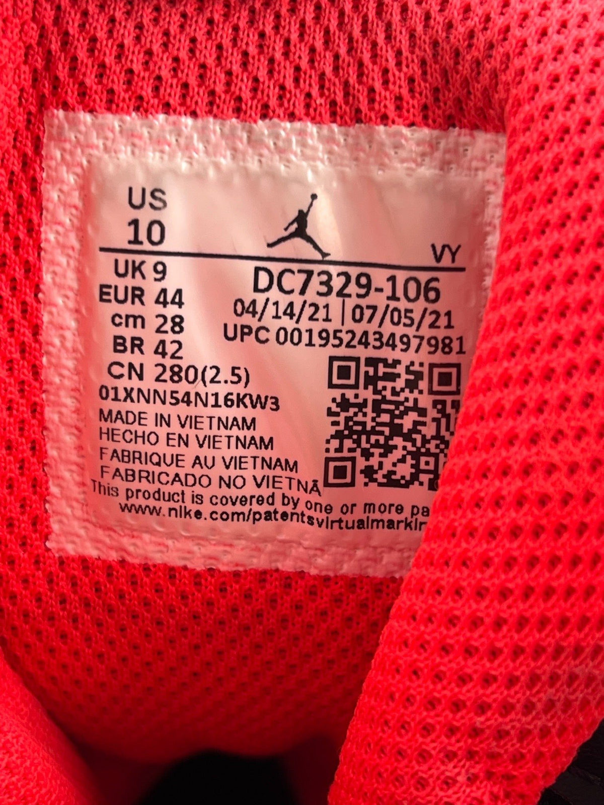Nike Jordan Flight Club '91 White Infrared — buty sportowe męskie w bardzo dobrym stanie rozmiar 44, widok z boku