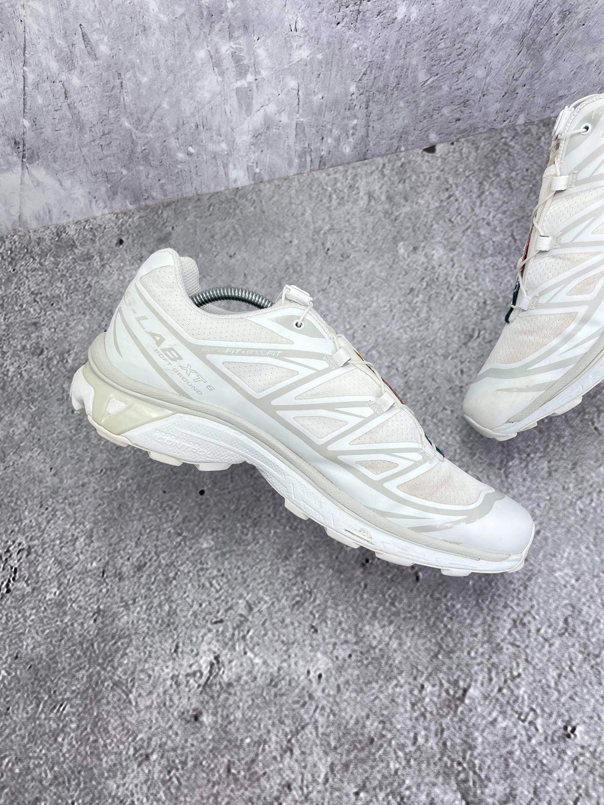 Salomon XT-6 White Lunar Rock — buty sportowe męskie w bardzo dobrym stanie rozmiar 44 1/3, wewnętrzny panel lewego buta