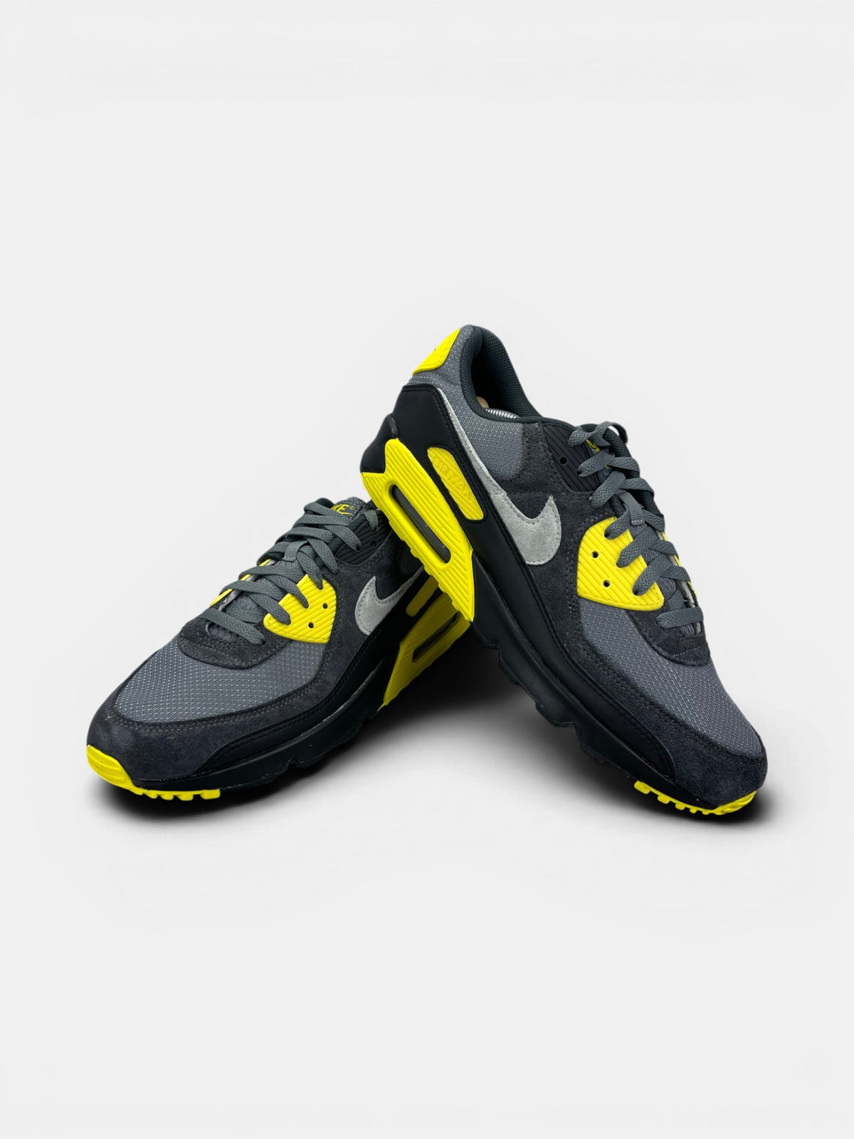 Nike Air Max 90 Smoke Grey / Lightening — buty sportowe męskie w bardzo dobrym stanie rozmiar 47, boczny profil