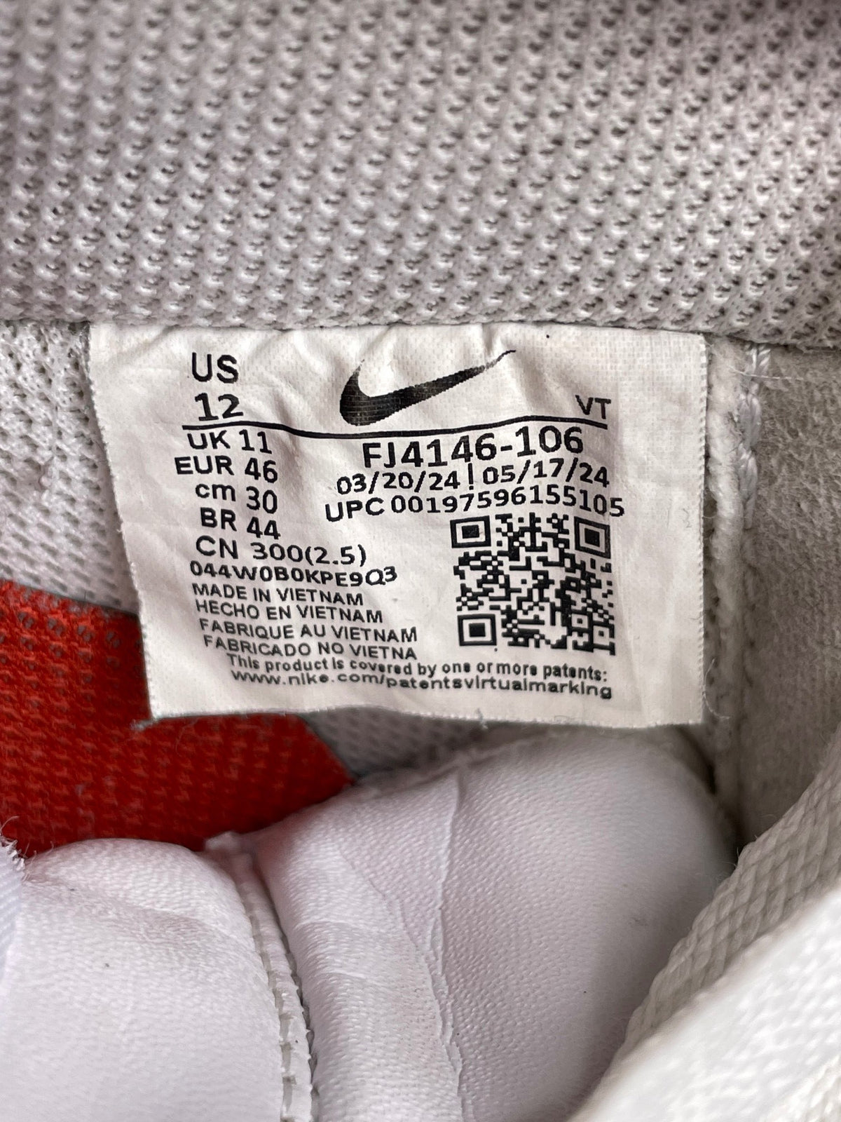Nike Air Force 1 Low White/Dragon Red — buty sportowe męskie w bardzo dobrym stanie rozmiar 46, opcjonalne zdjęcie 2