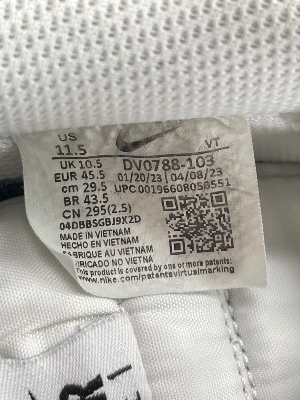 Nike Air Force 1 Low White Black Outline — buty sportowe męskie w bardzo dobrym stanie rozmiar 45.5, opcjonalne zdjęcie 2