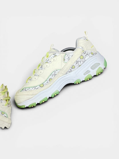 Skechers D'lites Biggest Fan — buty sportowe damskie w bardzo dobrym stanie rozmiar 39, wewnętrzny panel prawego buta