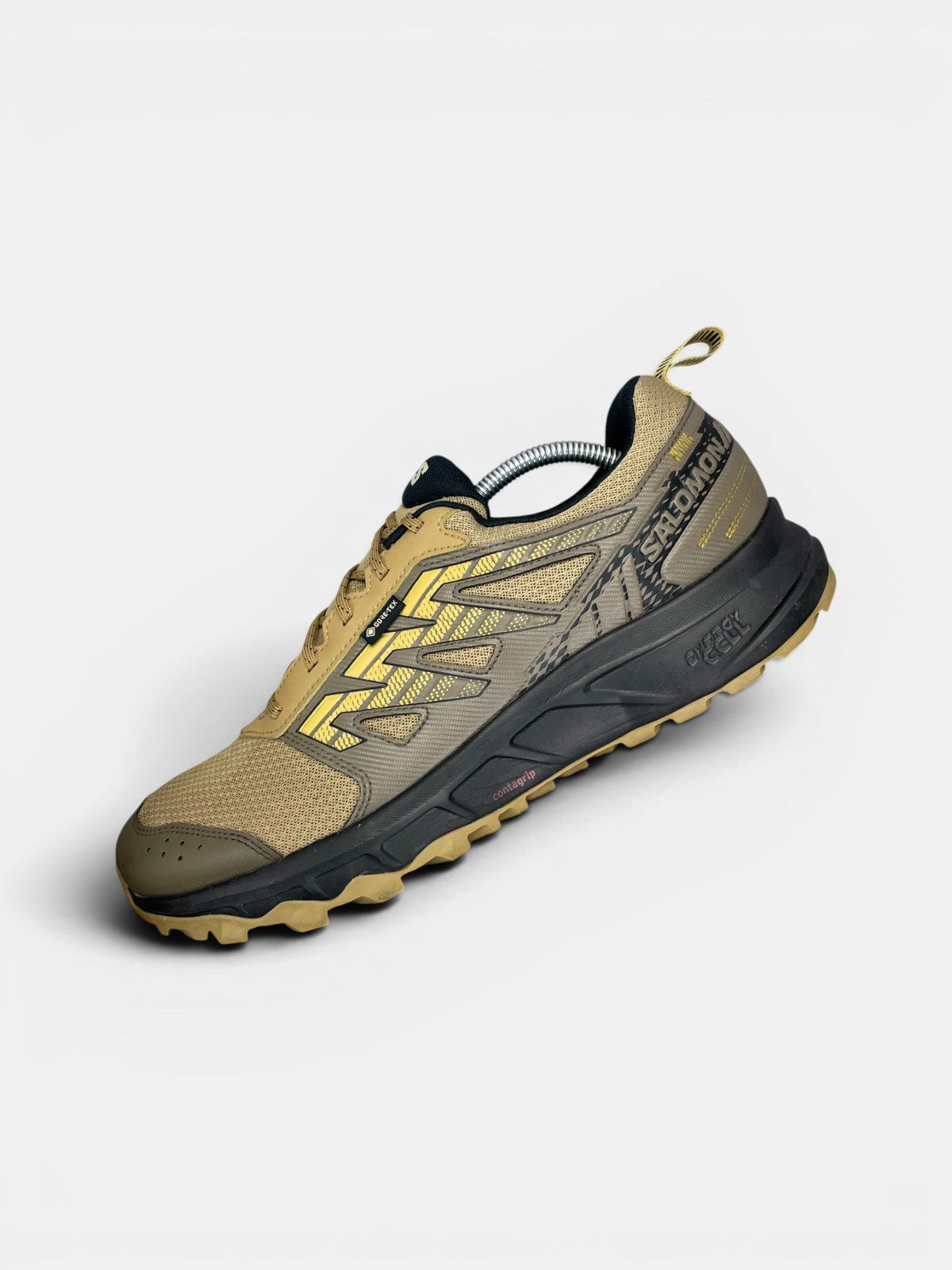 Salomon Wander GTX — buty sportowe męskie w bardzo dobrym stanie rozmiar 46, zewnętrzny panel lewego buta
