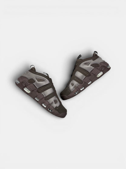 Nike Air More Uptempo Low Baroque Brown — buty sportowe męskie w bardzo dobrym stanie rozmiar 44, widok z góry na wewnętrzną stronę butów
