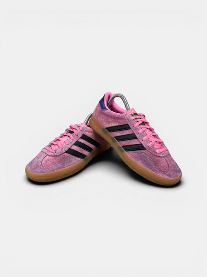 Adidas Gazelle Indoor Bliss Pink Purple — buty sportowe damskie w bardzo dobrym stanie rozmiar 36, boczny profil