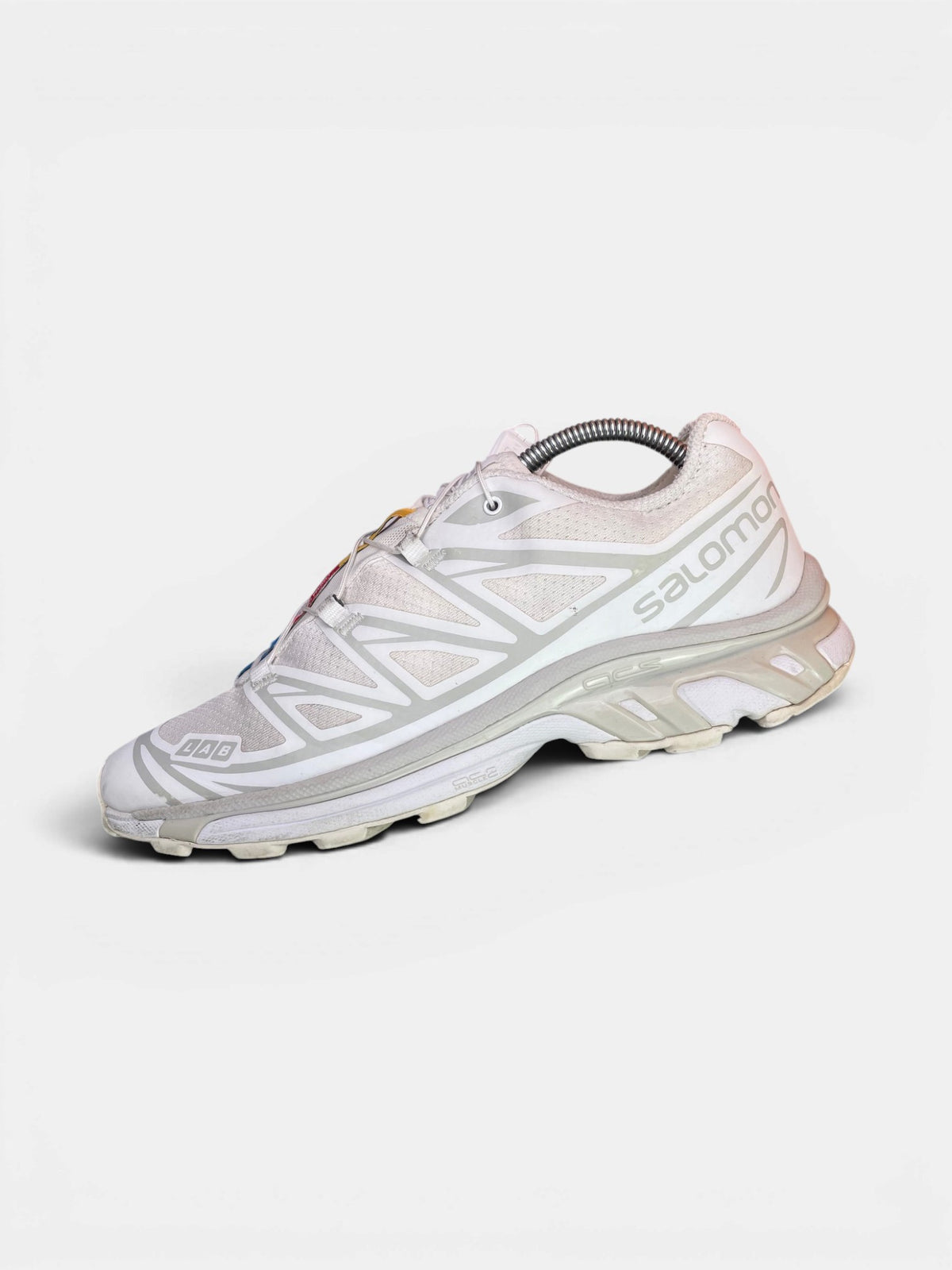 Salomon XT-6 White Lunar Rock — buty sportowe męskie w bardzo dobrym stanie rozmiar 42, boczny profil, prawa strona