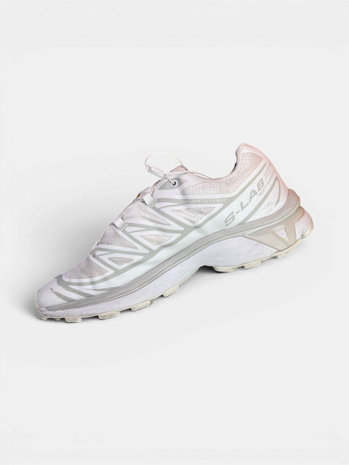 Salomon XT-6 White Lunar Rock — buty sportowe męskie w bardzo dobrym stanie rozmiar 42, boczny profil, prawa strona