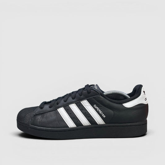 Adidas Superstar II Black White — buty sportowe męskie w bardzo dobrym stanie rozmiar 45 1/3, boczny profil, lewa strona