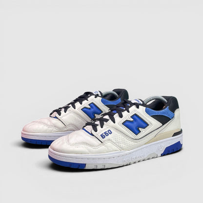 New Balance 550 White/Team Royal — buty sportowe męskie w bardzo dobrym stanie rozmiar 44, para butów