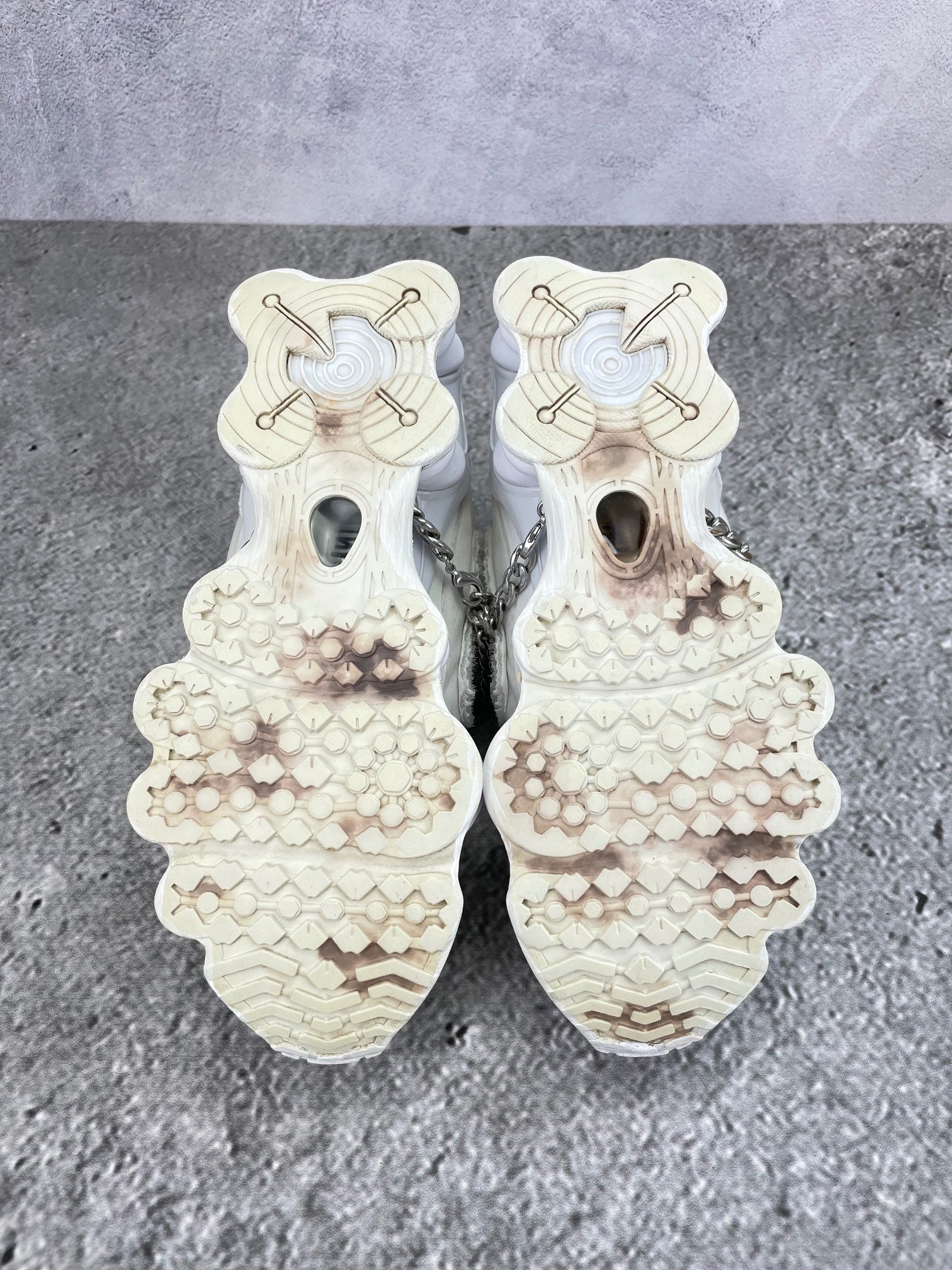 Nike Shox TL / CDG Triple White - buty sportowe, podeszwa