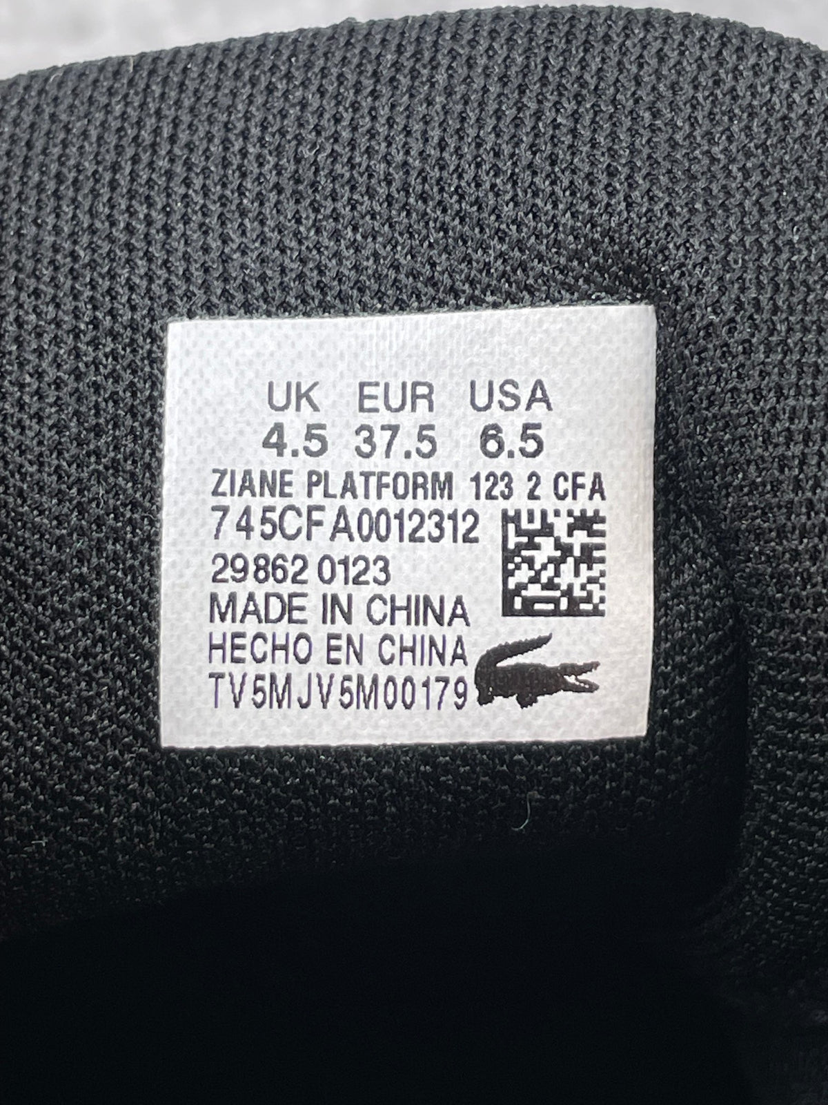 Lacoste Ziane Platform 745CFA0012312 - buty sportowe, metka