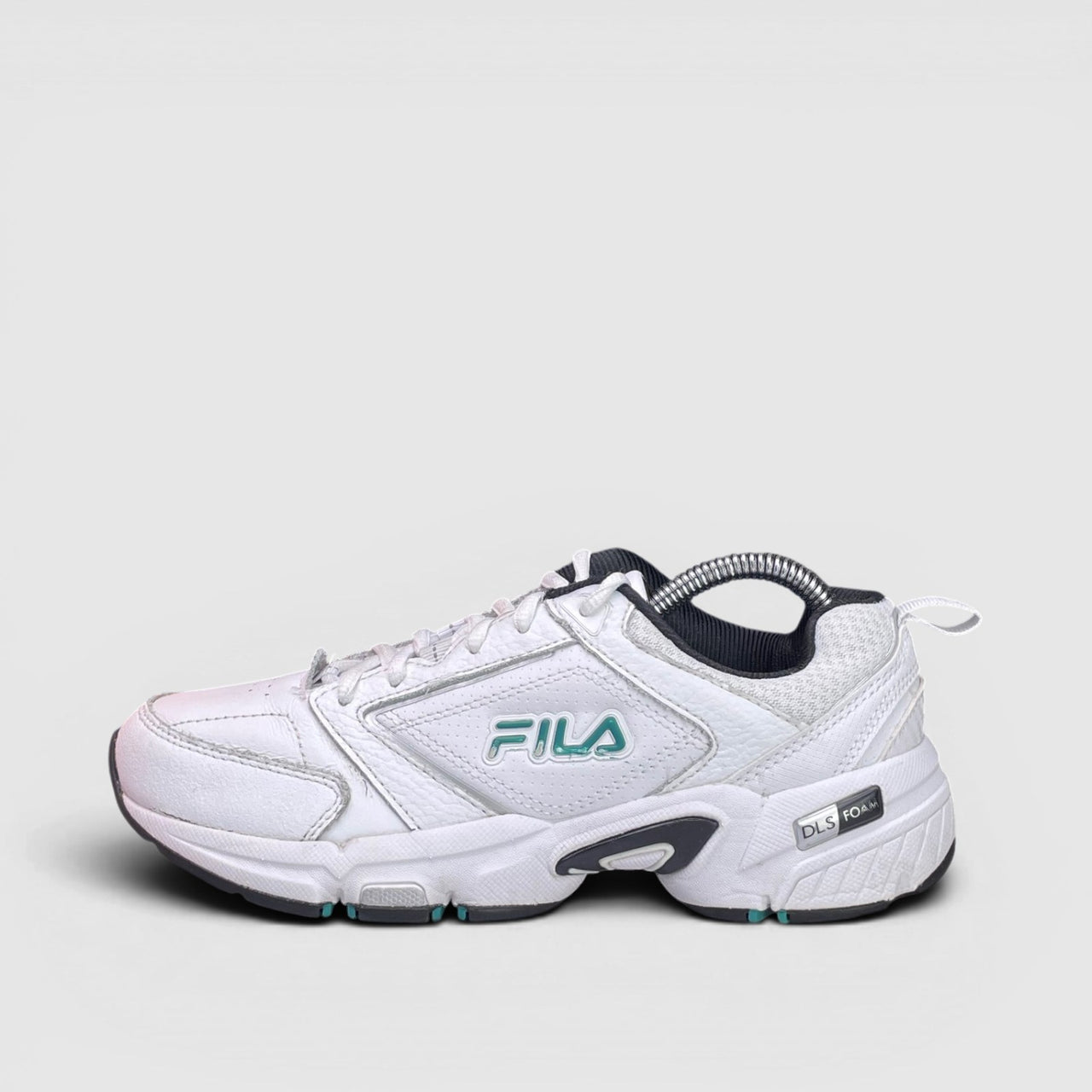 Fila Memory Decimus 8 — buty sportowe damskie w bardzo dobrym stanie rozmiar 37.5, boczny profil, lewa strona