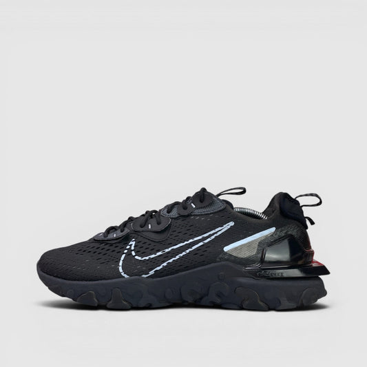Nike React Vision Black Celestine Blue, buty sportowe męskie w bardzo dobrym stanie rozmiar 46, boczny profil, lewa strona